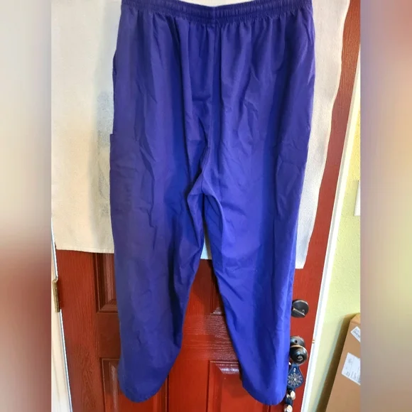 EUC grape purple cotton blend scrubs pants with elastic drawstring waist size 3X - Picture 3 of 6